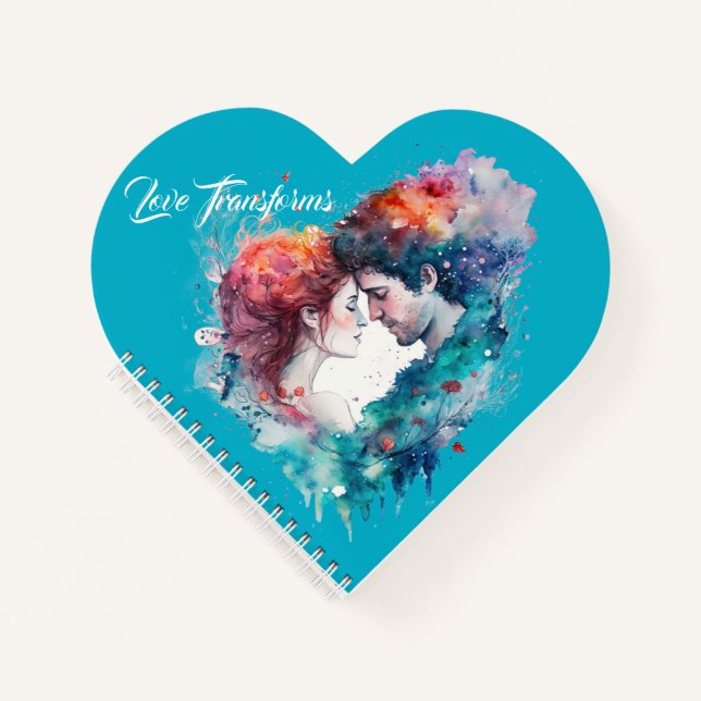 Love Transforms Heart Shaped Notebook (Front)