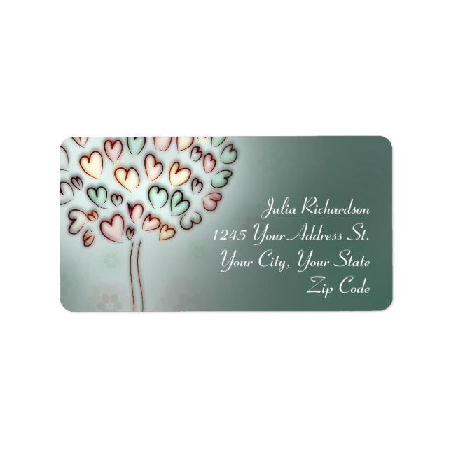 love tree cute sweet wedding address labels (Front)
