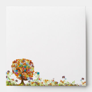 Love Tree Flower Wedding Envelopes