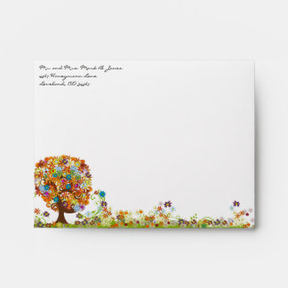 Love Tree Flower Wedding RSVP Envelopes