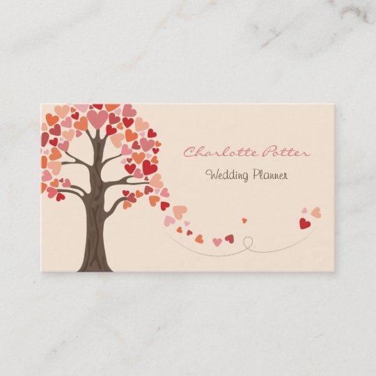 Love Tree Hearts Wedding Business Card Zazzle Love Tree Hearts Wedding Business Card