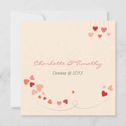 Love Tree Hearts Wedding Invitation | Zazzle
