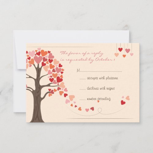 Love Tree Hearts Wedding RSVP