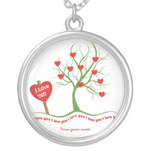 Love tree - I love you custom silver pendant