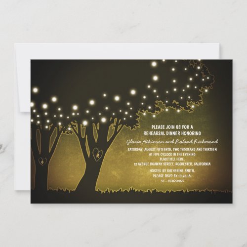 love tree night lights rehearsal dinner invites