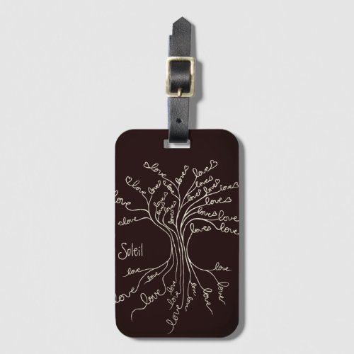 Love Tree of Life Nature Brown Hearts Cute Unisex Luggage Tag