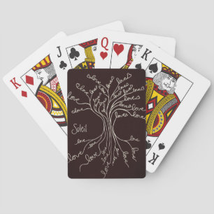 Love Tree of Life Nature Brown Hearts Cute Unisex Poker Cards