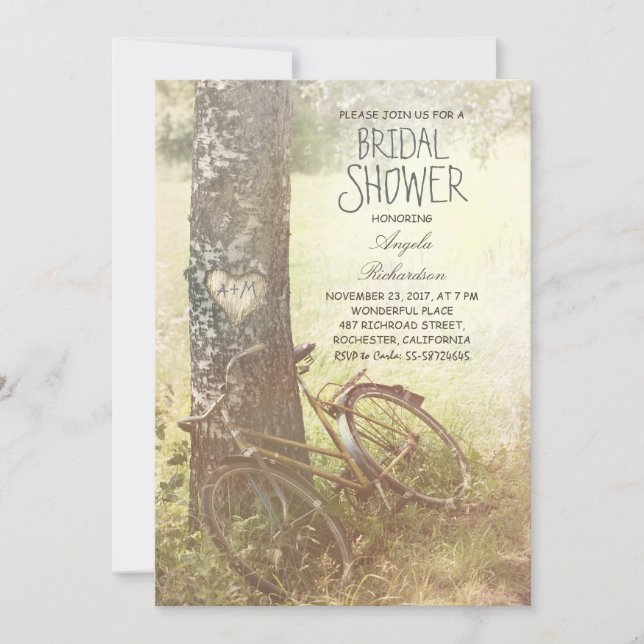 love tree rustic country bridal shower invite (Front)
