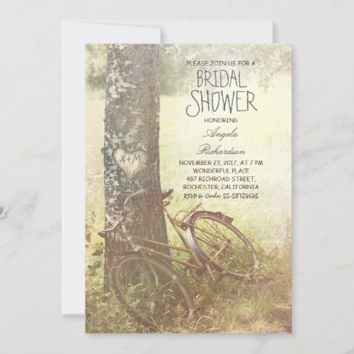 love tree rustic country bridal shower invite