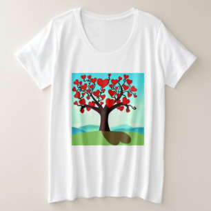 Love Tree - Valentine's Day Plus Size T-Shirt