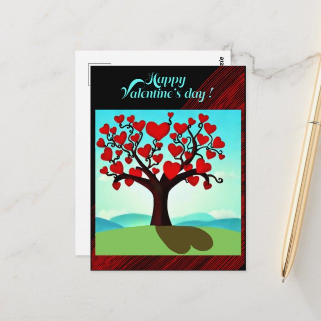 Love Tree - Valentine's Day Postcard (Front/Back In Situ)