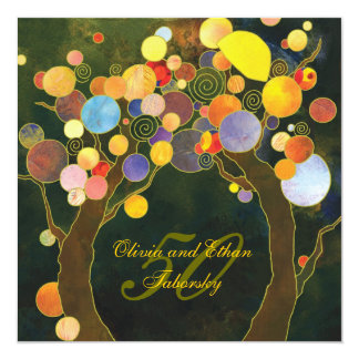 Love Trees 50th Golden Wedding Anniversary Invitation