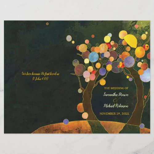 Love Trees Rustic Wedding BiFold Program