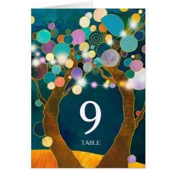 Love Trees Teal Wedding Folded Table Number by BridalHeaven at Zazzle