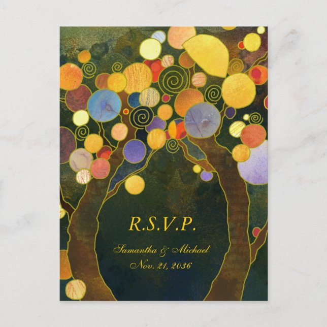 Love Trees Wedding Menu Choice RSVP (Front)