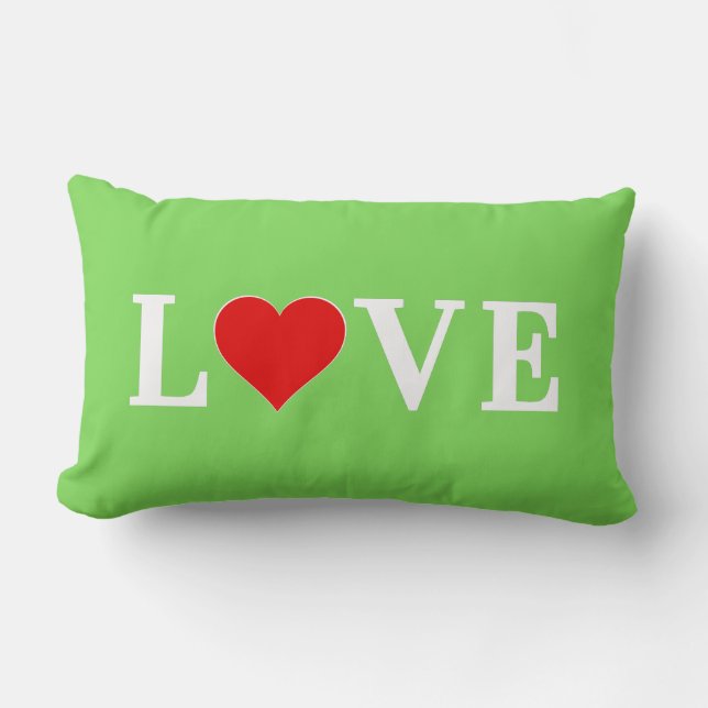 LOVE Trending Lime Green Modern Elegant Lumbar Pillow (Front)