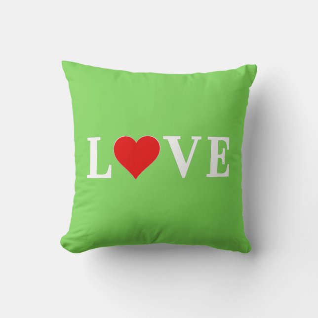 LOVE Trending Lime Green Modern Elegant Throw Pillow (Front)