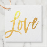 LOVE trendy modern hand lettered script writing Foil Favor Tags<br><div class="desc">by kat massard >>> WWW.SIMPLYSWEETPAPERIE.COM <<< A super fun,  cute design featuring the words "Tis the Season" for your christmas gifts</div>