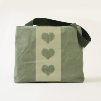 LOVE - Triple Heart v2- Canvas Utility Tote