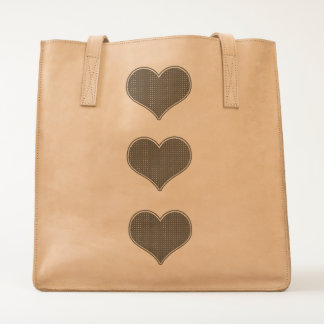 LOVE - Triple Hearts- Leather Tote