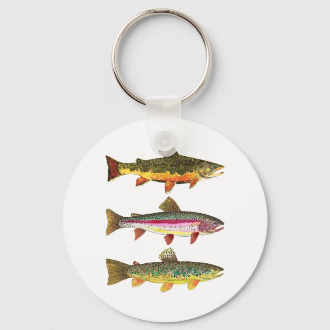 Love Trout? Perfect Angler Ichthyology Gift Keychain (Front)