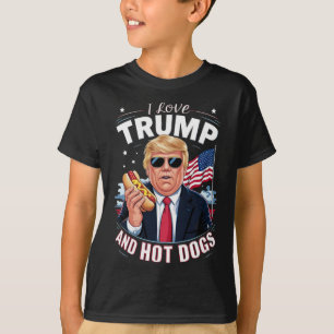 Love Trump And Hot Dogs - Hilarious Conservative T-Shirt