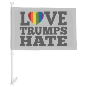 Love Trumps Hate - Anti Donald Trump Car Flag
