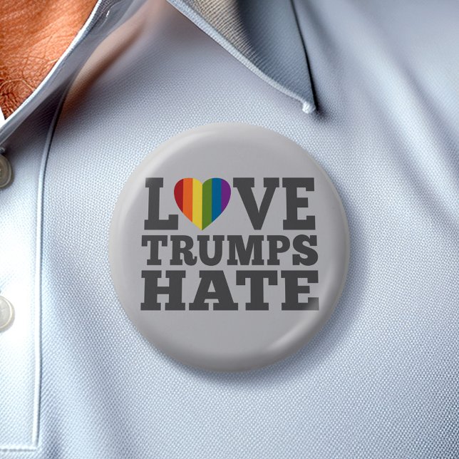 Love Trumps Hate - Anti Donald Trump Pinback Button (Creator Uploaded)