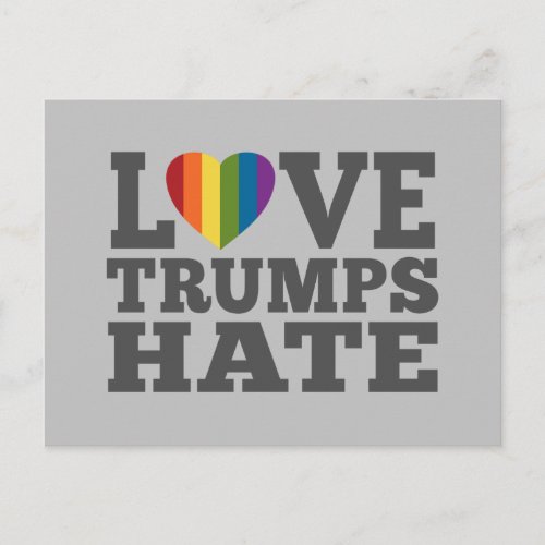 Love Trumps Hate _ Anti Donald Trump Postcard