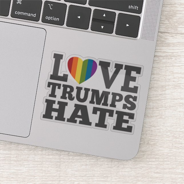 Love Trumps Hate - Anti Donald Trump Sticker (Detail)
