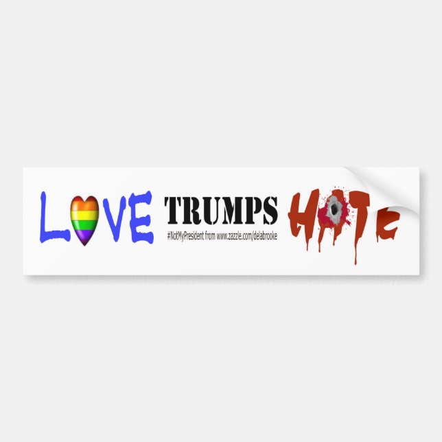 Love Trumps Hate Bumper Sticker (Front)