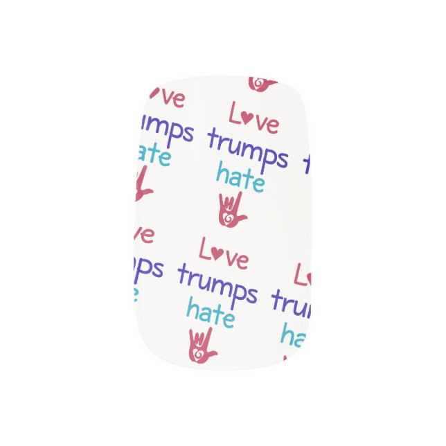Love Trumps Hate Nail Wraps Decals (Left Thumb)