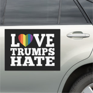 Love Trumps Hate Rainbow Heart - virtual parade Car Magnet