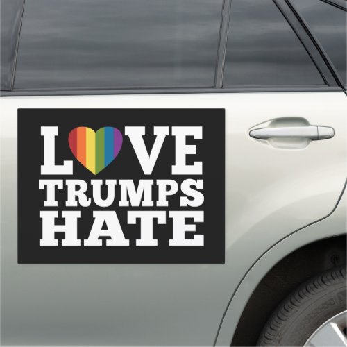 Love Trumps Hate Rainbow Heart _ virtual parade Car Magnet