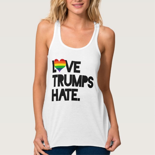 Love Trumps Hate Tank Top (Front)
