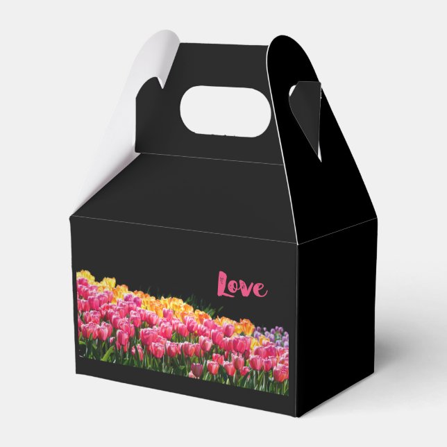 Love Tulip Garden Favor Boxes (Front Side)