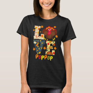LOVE Turkey PopPop Pumpkin Happy Thanksgiving Autu T-Shirt