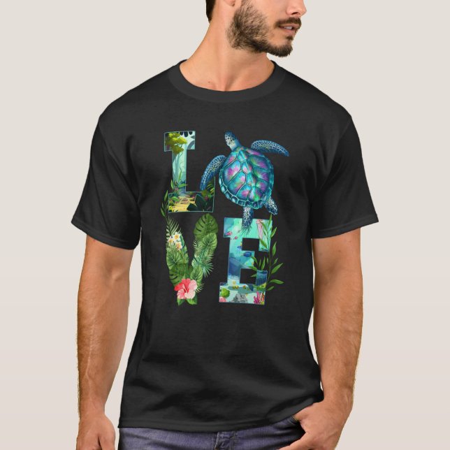 Love Turtle Earth Day Save Planet Environmental Se T-Shirt (Front)