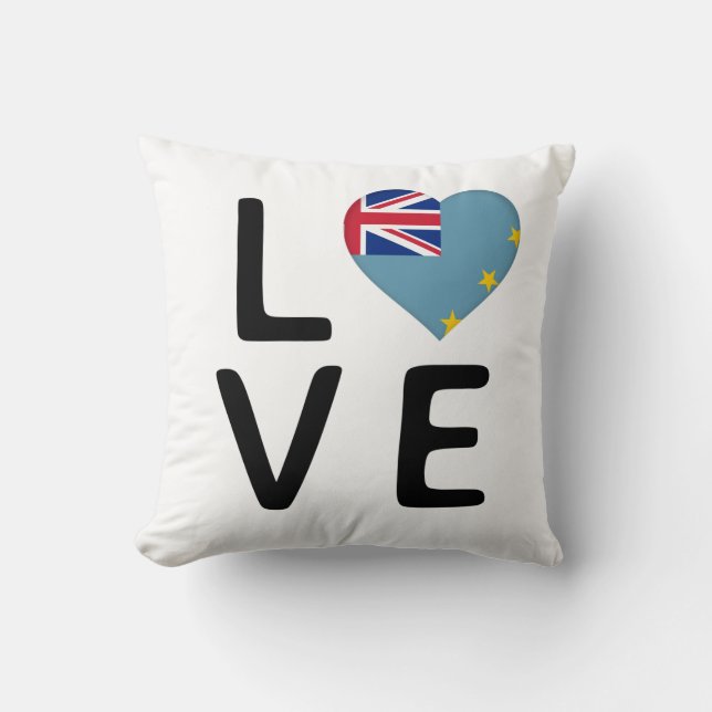 Love - Tuvalu Flag Throw Pillow (Front)