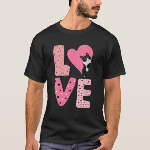 LOVE Tuxedo Cat Valentine Heart For Kitten And Ani T-Shirt