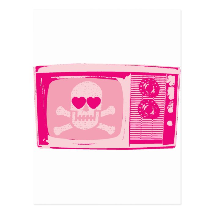 LOVE TV PINK POSTCARD