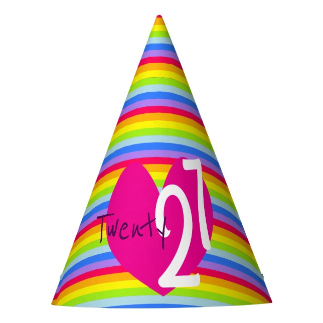 love twenty 27 rainbow stripe party hat (Front)