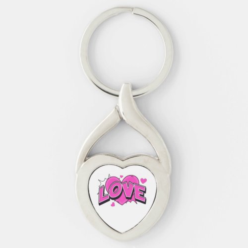 LOVE Twisted Heart Metal Keychain