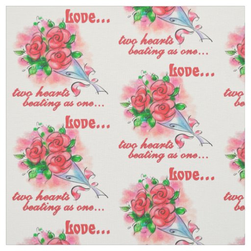 Love Two Hearts Beating As One Fabric