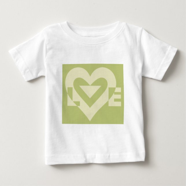 Love Two-Tone Sage Green Baby T-Shirt (Front)
