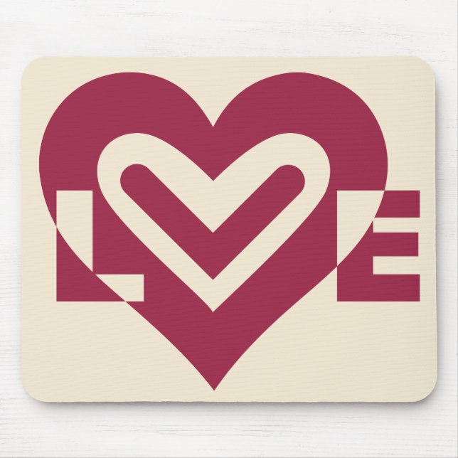 Love Two-Tone Wine Purple Mouse Pad (Front)