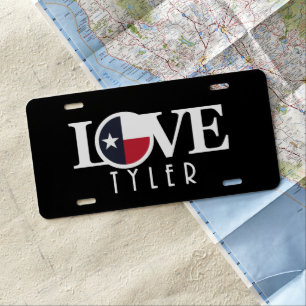 LOVE Tyler Texas License Plate
