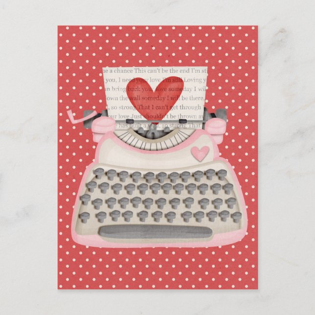 Love typewriter postcard (Front)