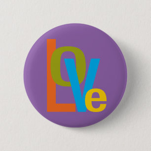 Love typographic 60s style button