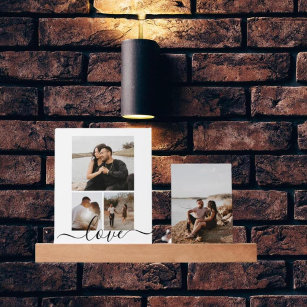 Love typography 4 Photo Personalized Picture Ledge